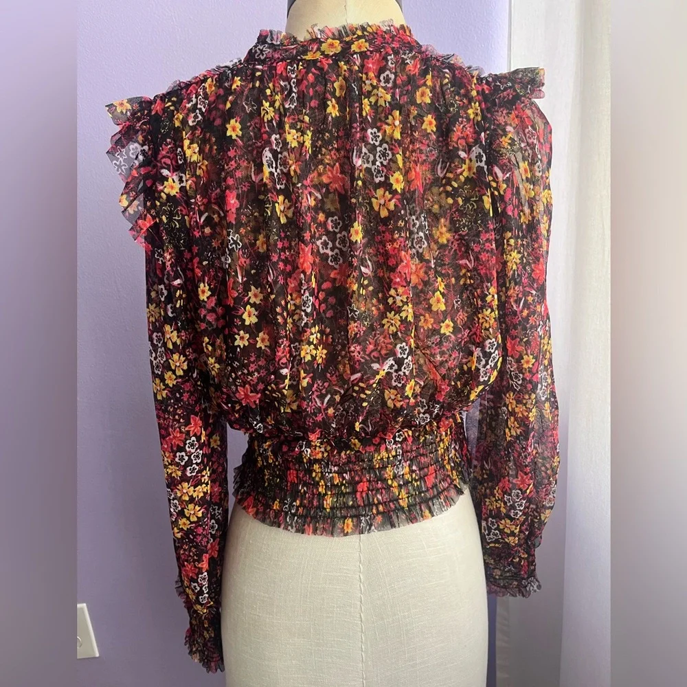 FREE PEOPLE
Twyla Smocked Floral Mesh Top - Picture 8 of 14